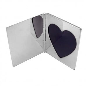 Sterling Silver Single Heart Miniature Folding Travel Photo Frame