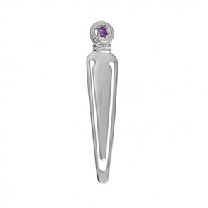 Sterling Silver Amethyst Bookmark