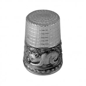 Sterling Silver Dotted Cat Thimble