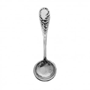 Sterling Silver Floral Detailed Salt Or Mustard Spoon