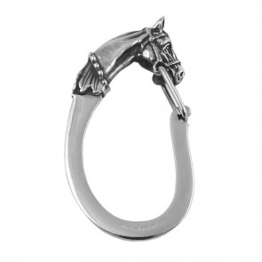 Sterling Silver Horses Head Snap Link Keyring