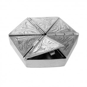 Sterling Silver 6 Piece Engraved Pill Box