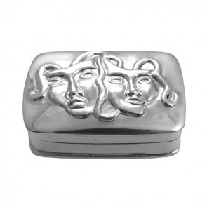 Sterling Silver Comedy And Tragedy Pill Box
