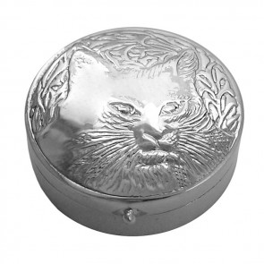 Sterling Silver Cat Pill Box