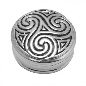 Sterling Silver Celtic Swirl Patterned Pill Box