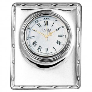 Sterling Silver Simple Mini Clock With Velvet Back
