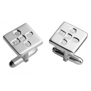 Sterling Silver Square With Post Style Cufflinks