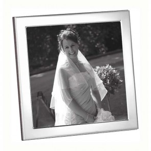 Silver 10x10 Square Photo Frame Wooden Back
