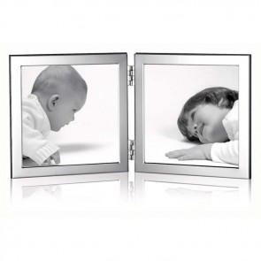 Flat Narrow Folded Double10x10cm Contemporary Photo Frame Wood Back