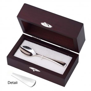 Sterling Silver Rattail Coffee Or Child’s Spoon In Presentation Case