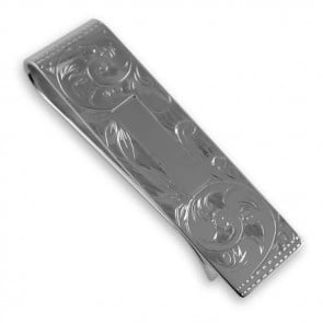 Sterling Silver Hand Engraved Money Clip