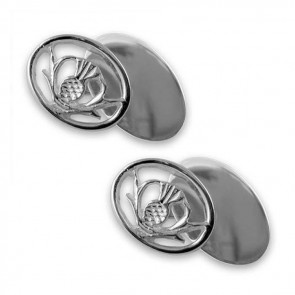 Sterling Silver Thistle Cufflinks