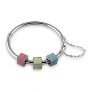 Sterling Silver Colour Blocks Bangle