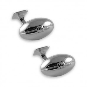 Plated Sterling Silver Rugby Ball Cufflinks