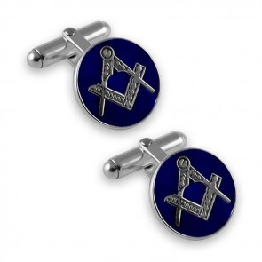 Sterling Silver Masonic Round Cufflinks