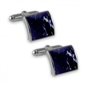 Sterling Silver Blue Lapis Convex Cufflinks