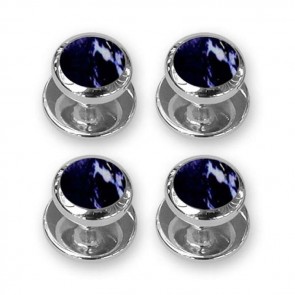 Sterling Silver Blue Lapis Shirt Studs