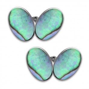 Sterling Silver Oval Oyster Shell Cufflinks