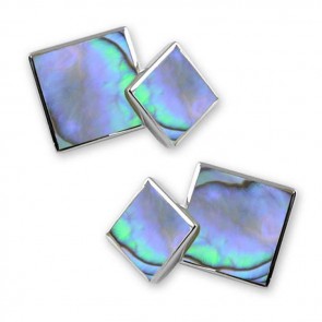 Sterling Silver Square Oyster Shell Cufflinks