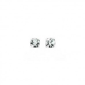 Sterling Silver Crystal Claw Stud Earrings