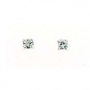 Sterling Silver Clear Crystal Stud Earrings