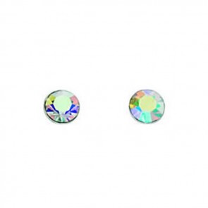 Sterling Silver Multi Blue Swarovski Crystal Stud Earrings