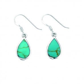 Sterling Silver Turquoise Effect Teardrop Earrings