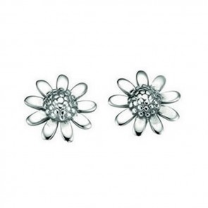 Sterling Silver Silver Flower Stud Earrings