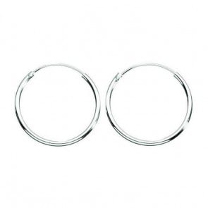 Sterling Silver Plain Medium Thickness Hoop Earrings