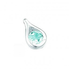 Sterling Silver Blue Topaz Teardrop Single Pendant