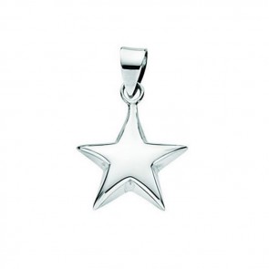 Sterling Silver Small Puffed Star Pendant