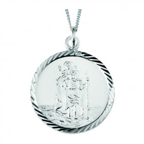 Sterling Silver St Christopher Styled Necklace