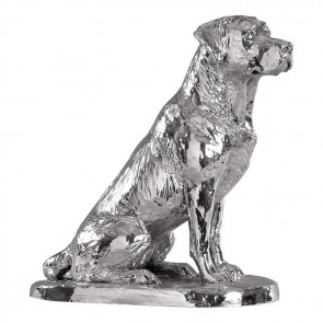 Sterling Silver Sitting Labrador Sculpture