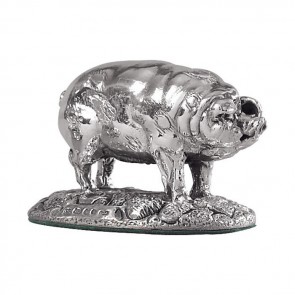 Sterling Silver Pig Sculpture