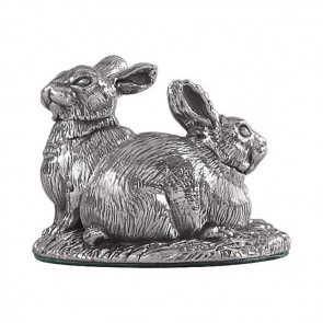 Sterling Silver Rabbits Sculpture