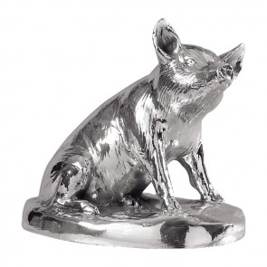 Sterling Silver Large Pig Sculpture