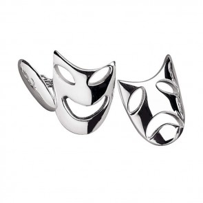 Sterling Silver Comedy And Tragedy Post Cufflinks