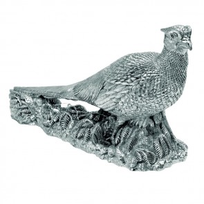 Sterling Silver Cock Pheasant Sculpture
