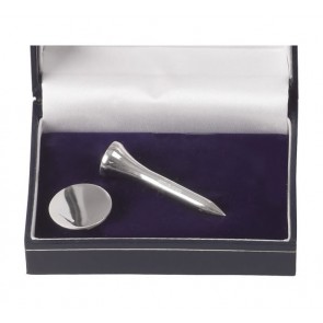 Sterling Silver Tee And Marker Golf Set