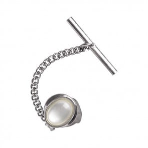 Sterling Silver And Mother Of Pearl Tie Tack