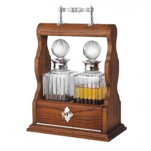 Oak Tantalus Decanter Double