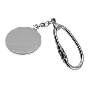 Sterling Silver Plain Round Keyring