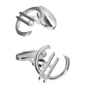 Sterling Silver Simple Euro Cufflinks by Murry Ward