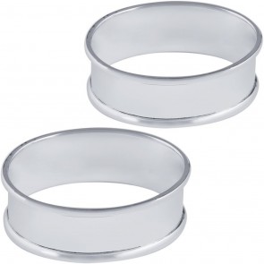 Sterling Silver Set Of Two Plain Oval Napkin Rings