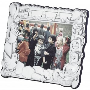 Sterling Silver 10X8cm Horizontal Toys Photo Frame With Blue Velvet Back