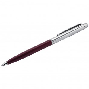 Sterling Silver Burgundy Acrylic And Engine Turned Slim Ballpoint Pen With Engravable Panel