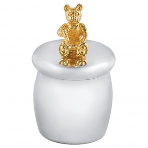 Sterling Silver Tooth Fairy Box With Gold Plated Teddy Bear
