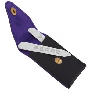 Sterling Silver Pair Of Feature Hallmark Collar Stiffeners