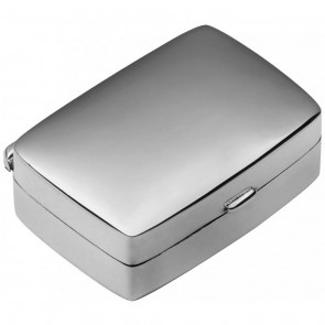 Sterling Silver Small Plain Rectangular Hinged Pill Box