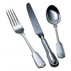 Children’s Silver Plated Cutlery Set Fiddle Thread & Shell Design